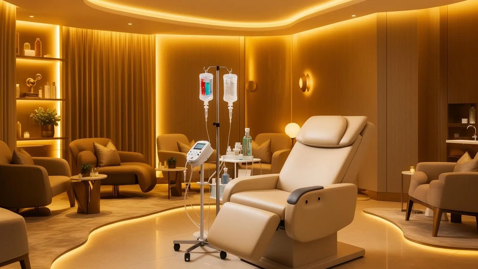 IV hydration therapy lounge at Opteluxe Wellness in Mooresville, NC